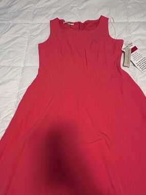 Evan Picone Coral Sleeveless Fit-and-Flare Dress